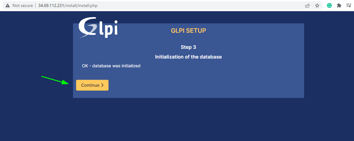 GLPI Database Initialization